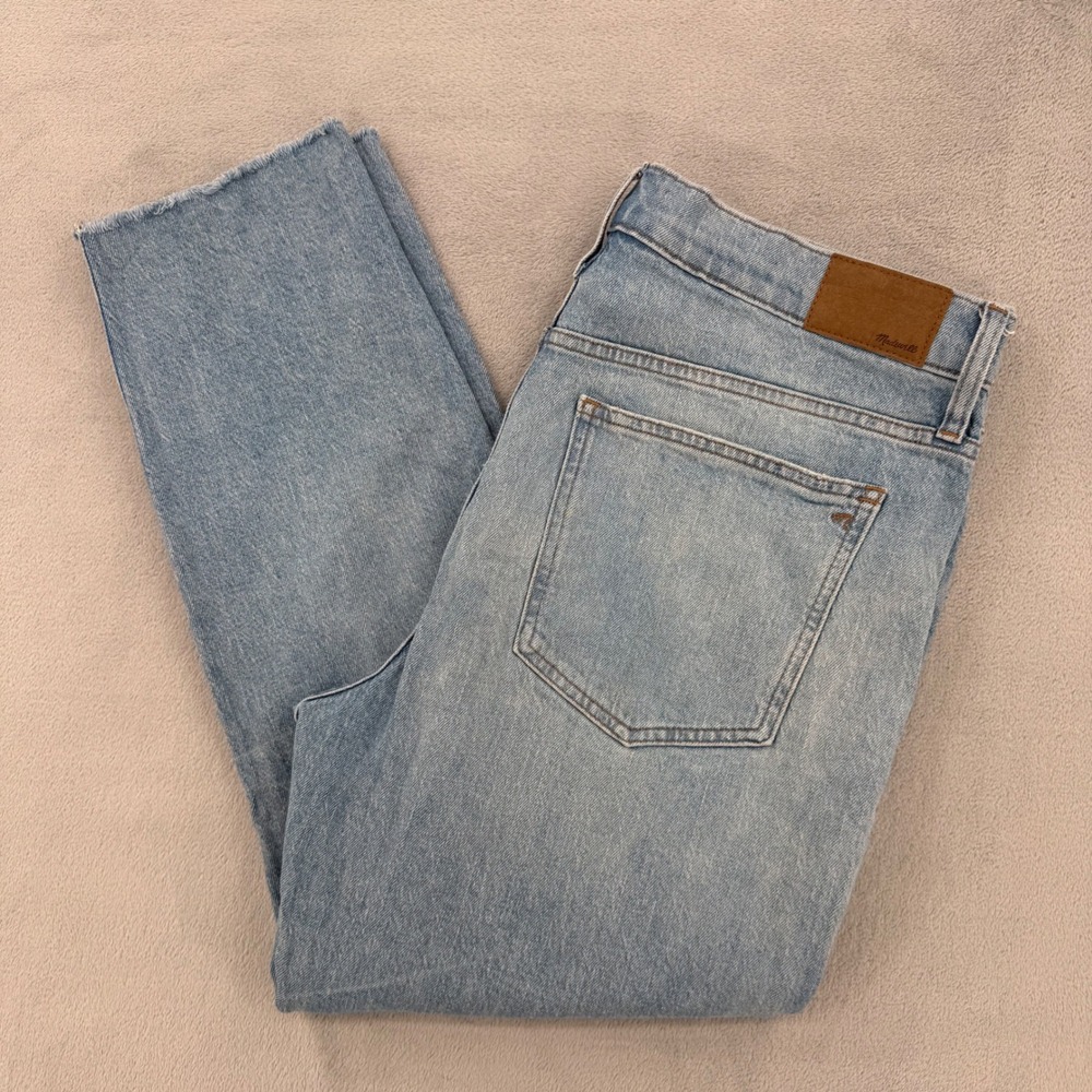 Madewell The Perfect Vintage Jean Light Wash Distressed Raw Hem Women's Size 32
